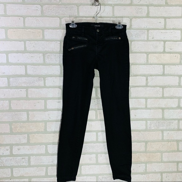 J Brand Zoey Triple Zip Skinny Jeans in Jett 25 - Picture 3 of 12